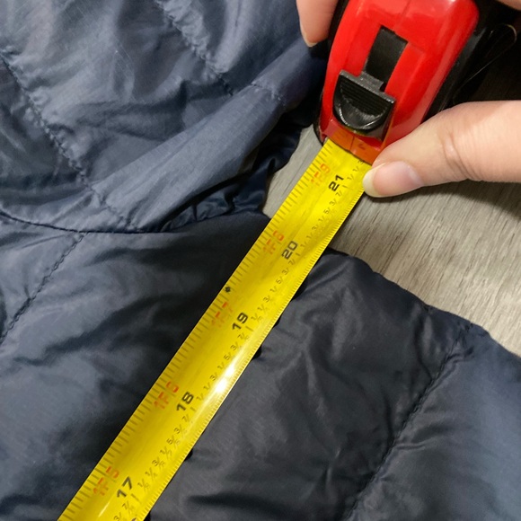 Patagonia Recycled Down Parka Hoodie Sweater Jacket Long Pitch Blue XS - Picture 7 of 8